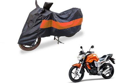 Auto Hub Two Wheeler Cover for Yamaha(FZ16, Black, Orange)