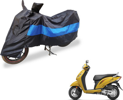 Auto Hub Two Wheeler Cover for Honda(Activa i, Black, Blue)