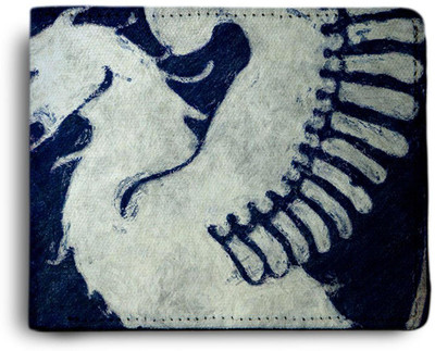 MI-STYLE Men Casual Blue, White Canvas Wallet(2 Card Slots)