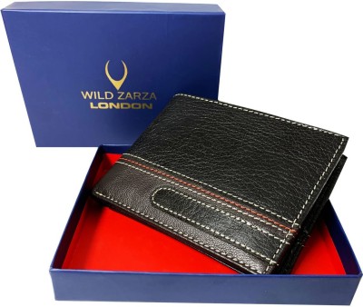 WILD ZARZA LONDON Men Black Genuine Leather Wallet(9 Card Slots)