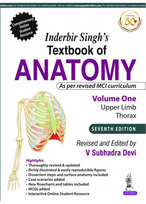 Inderbir Singh's Textbook Of Anatomy 7th/2019 (Vol. 1) Upper Limb And Thorax(English, Paperback, V Subhadra Devi)