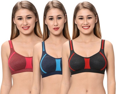 Viral Girl Women Training/Beginners Non Padded Bra(Red, Maroon, Blue)