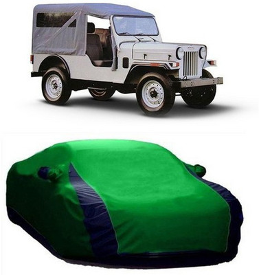 HDSERVICES Car Cover For Mahindra Jeep (With Mirror Pockets)(Green)