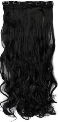 Styllofy Natural Black Wavy Style with Tic Tak Clip Hair Extension