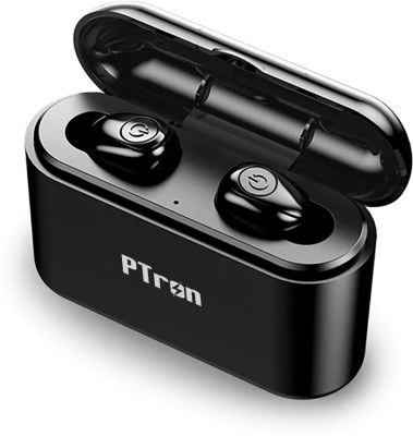 PTron Tango True Wireless Waterproof Twins v5.0 Bluetooth Headset with Mic  (Black, In the Ear)