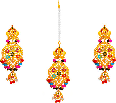 Shining Jewel Brass Gold-plated Multicolor Jewellery Set(Pack of 1)