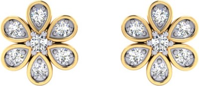 Samaira Gems Love Forever(PSE107C) Yellow Gold 14kt Swarovski Stud Earring