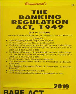 The Banking Regulations Act, 1949 - Bare Act 2019 English Edition(Paperback, Commercial)