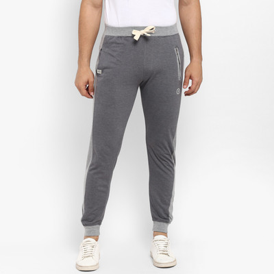 JOVEN Solid Men Grey Track Pants