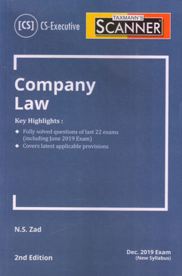 Scanner-Company Law (Cs-Executive) Dec 2019 Exam-New Syllabus(English, Paperback, unknown)