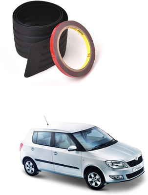 PRTEK Plastic Car Bumper Guard(Black, Pack of 1 X MATT BLACK, Skoda, Fabia)