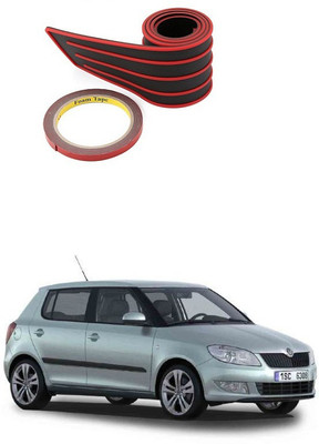 PRTEK Plastic Car Bumper Guard(Black, Red, Pack of 1, Skoda, Fabia)