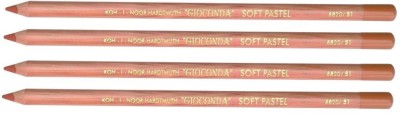 KOHINOOR Hardtmuth Gioconda Artist Soft Pastel Pencil English Red(51) Shaped Color Pencils(Set of 4, English Red(51))