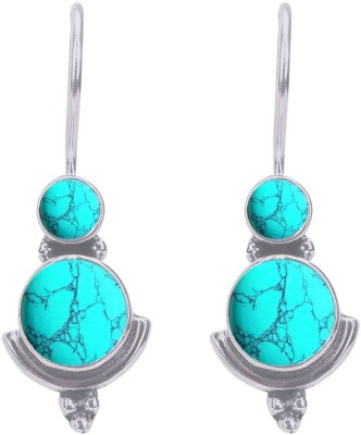 PeenZone 92.5 sterling silver turquoise earrings for women Turquoise Silver Drops & Danglers