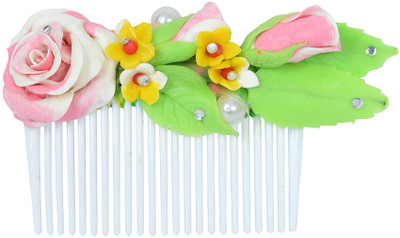 Unique Indian Crafts Comb pin for hairs with multicolours (Sku-UIC-FA-CP-268) Back Pin(Multicolor)