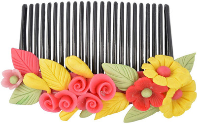 Unique Indian Crafts Comb pin for hairs with multicolours (Sku-UIC-FA-CP-297) Back Pin(Multicolor)