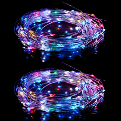 MANSAA 50 LEDs 4.98 m Red, Green, Blue Steady String Rice Lights(Pack of 2)