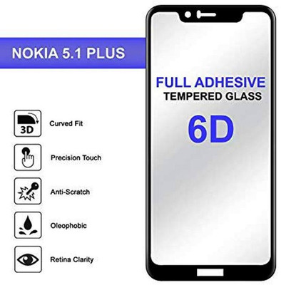 HIE POWER Edge To Edge Tempered Glass for Nokia 5.1 Plus(Pack of 1)