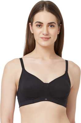 SOIE Full Coverage Encircle Non-Padded Non-Wired Bra Women Full Coverage Non Padded Bra(Black)