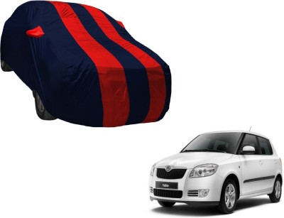 Auto Hub Car Cover For Skoda Fabia (With Mirror Pockets)(Black, Red)