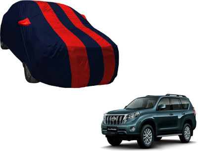 Auto Hub Car Cover For Toyota Prado (With Mirror Pockets)(Black, Red)
