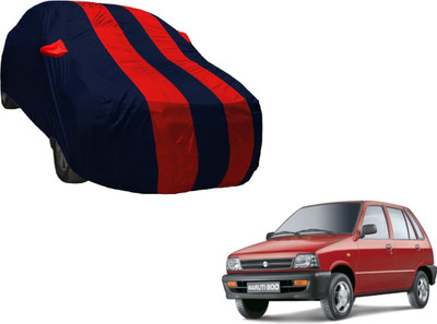Auto Hub Car Cover For Maruti Suzuki 800 (With Mirror Pockets)(Black, Red)