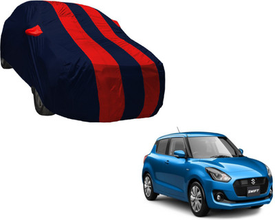 Amanzo Car Cover For Maruti Suzuki Swift (With Mirror Pockets)(Black, Red)