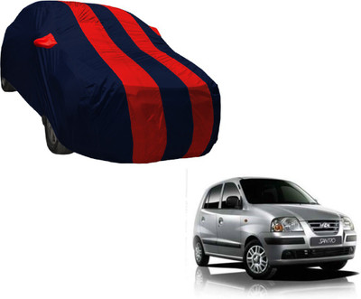 Amanzo Car Cover For Hyundai Santro (With Mirror Pockets)(Black, Red)