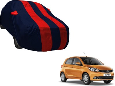 Auto Hub Car Cover For Tata Tiago (With Mirror Pockets)(Black, Red)