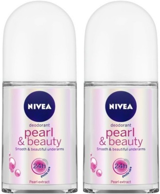 NIVEA PEARL AND BEAUTY Deodorant Roll-on  -  For Women (100 ml, Pack of 2)