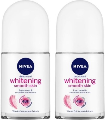 NIVEA Smooth Skin Whitening Deodorant Roll-on  -  For Women  (100 ml, Pack of 2)