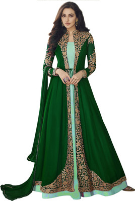Divine Exim Georgette Embroidered, Self Design Salwar Suit Material