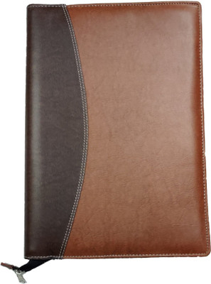 kittu Faux leather File folder(Set Of 1, Brown, Black)