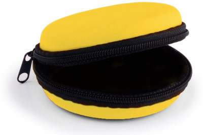 Vatsin Leather Zipper Headphone Pouch For Universal(Yellow)