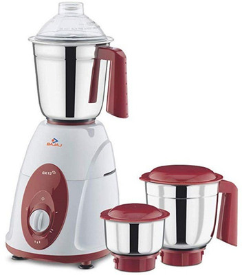 BAJAJ Classic 750-Watt Mixer Grinder with 3 Jars (White and Maroon) 750 Mixer Grinder (3 Jars, White, Maroon)