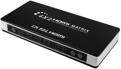 Tobo Switch Splitter EDID HIFI Matrix with IR Remote Control Audio Supports Media Streaming Device(Black)