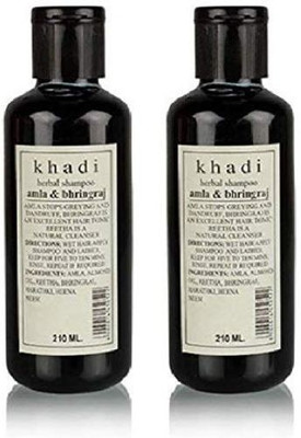 KHADI Herbal Amla & Bhringraj Shampoo 210ml Pack of 2(420 ml)