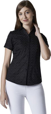 PARK AVENUE Women Printed Casual Black Shirt