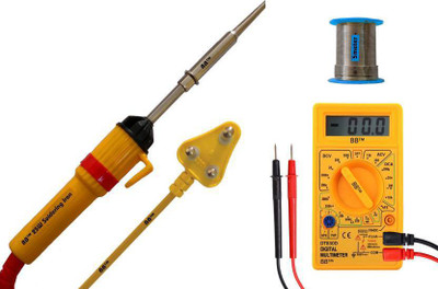 Coin Master 3in1 25W/Watt Soldering Iron with Multimeter combo kit/tool set 25 W Simple(Flat Tip)