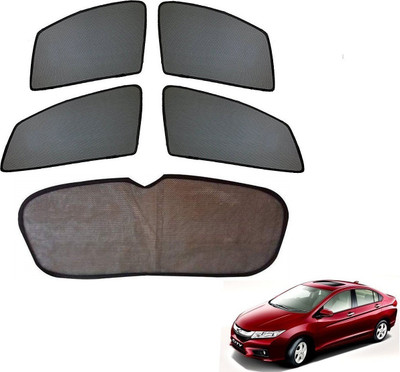 AuTO ADDiCT Side Window, Rear Window Sun Shade For Honda New City(Black)