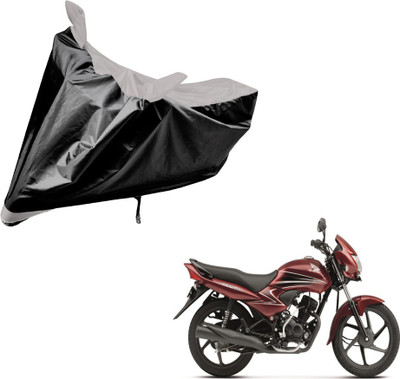Auto Hub Two Wheeler Cover for Honda(Dream Yuga, Black, Silver)