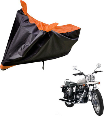 Amanzo Two Wheeler Cover for Royal Enfield(Bullet 350, Black, Orange)