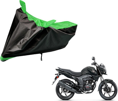 Amanzo Two Wheeler Cover for Honda(CB Trigger, Black, Green)
