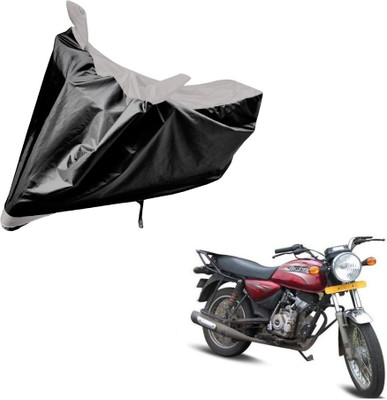 Auto Hub Two Wheeler Cover for Bajaj(Boxer, Black, Silver)