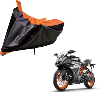 Auto Hub Two Wheeler Cover for KTM(RC 390, Black, Orange)