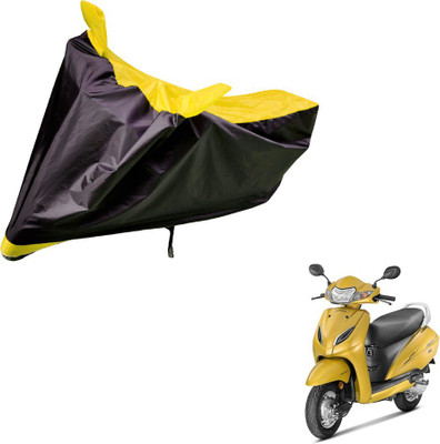 Amanzo Two Wheeler Cover for Honda(Activa 5G, Black, Yellow)
