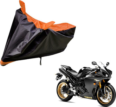 Amanzo Two Wheeler Cover for Yamaha(YZF R1, Black, Orange)
