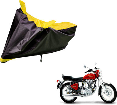 Auto Hub Two Wheeler Cover for Royal Enfield(Black, Yellow)