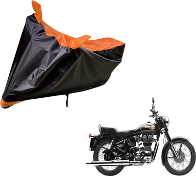 Amanzo Two Wheeler Cover for Royal Enfield(Bullet 350, Black, Orange)