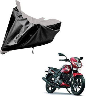 Auto Hub Two Wheeler Cover for TVS(Flame SR125, Black, Silver)